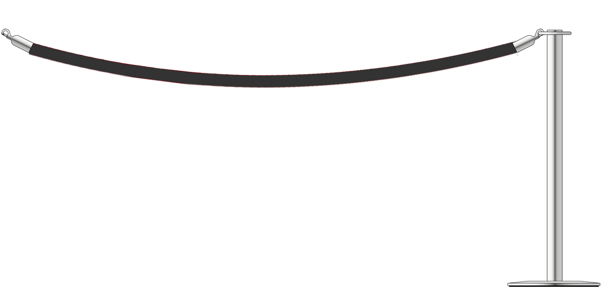 Flat Top Steel Barrier With 2.4m/8ft Rope