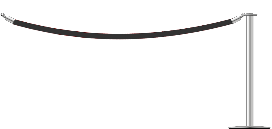 Flat Top Steel Barrier With 2.4m/8ft Rope