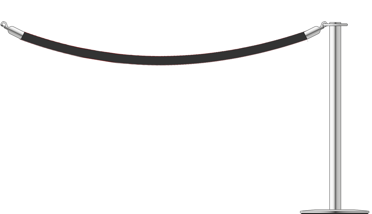 Flat Top Steel Barrier With 1.8m/6ft Rope