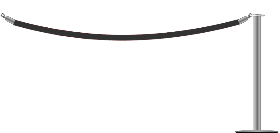 Flat Top Steel Barrier With 2.4m/8ft Rope