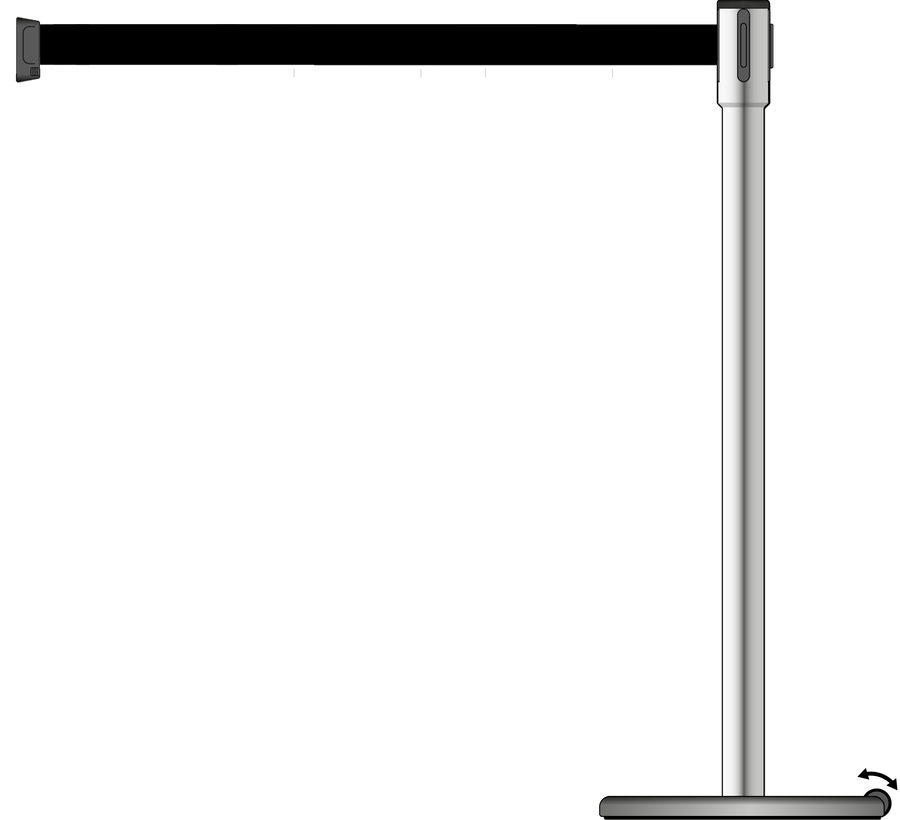 Slimline 50mm/2" Stainless Steel Post With 3.9m/13ft Webbing