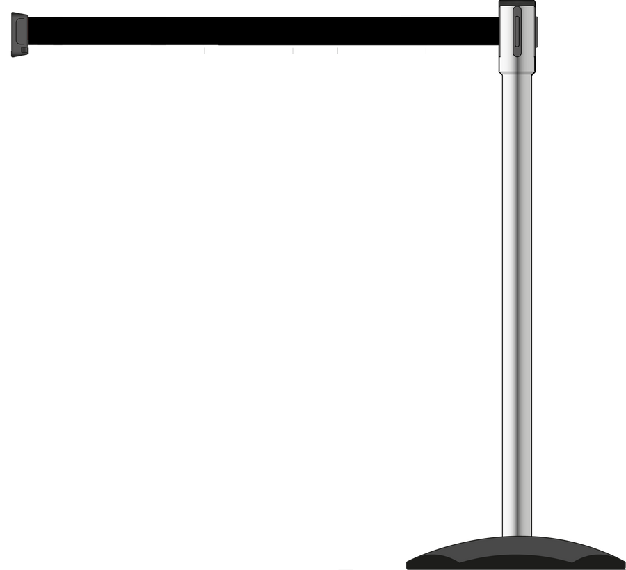 Slimline 50mm/2" Stainless Steel Post With 3.9m/13ft Webbing