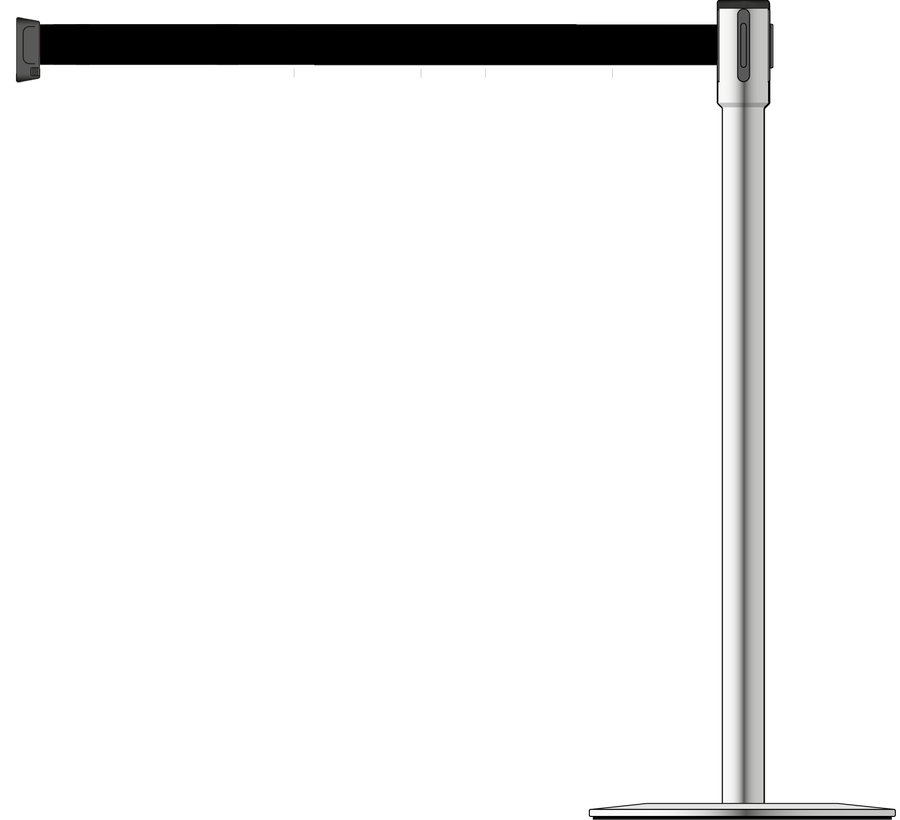 Slimline 50mm/2" Stainless Steel Post With 3.9m/13ft Webbing