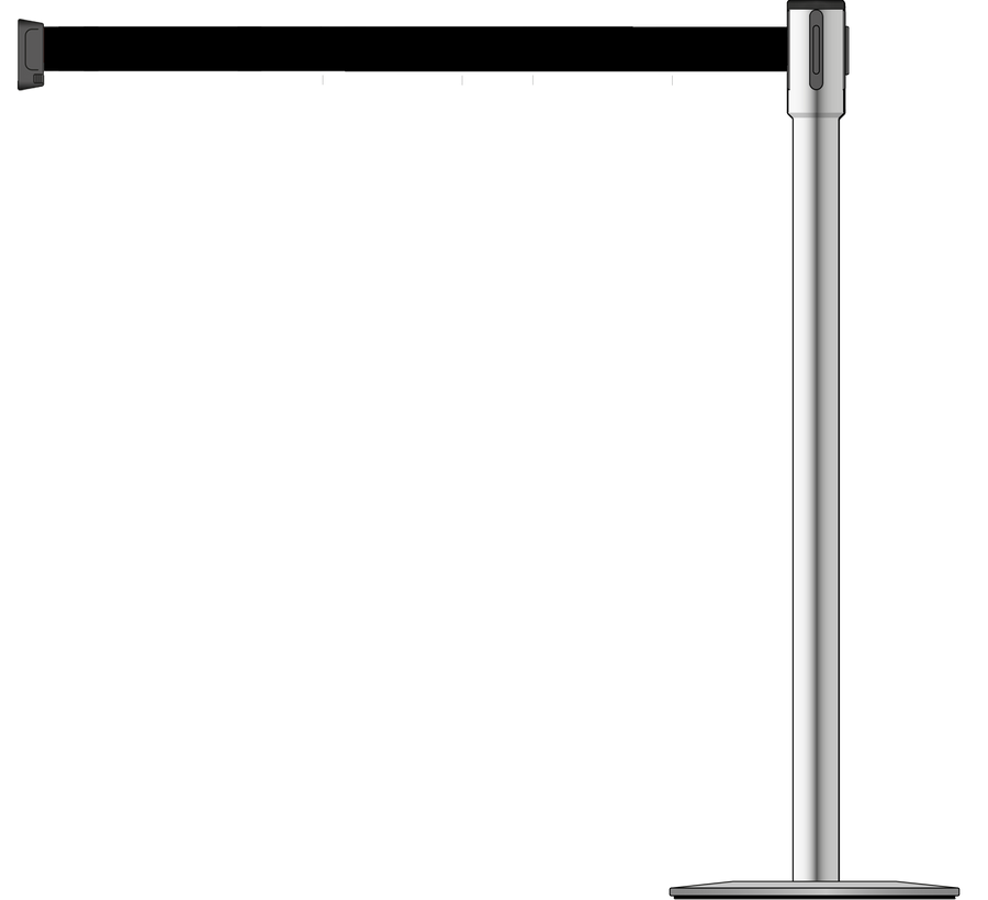Slimline 50mm/2" Stainless Steel Post With 3.9m/13ft Webbing