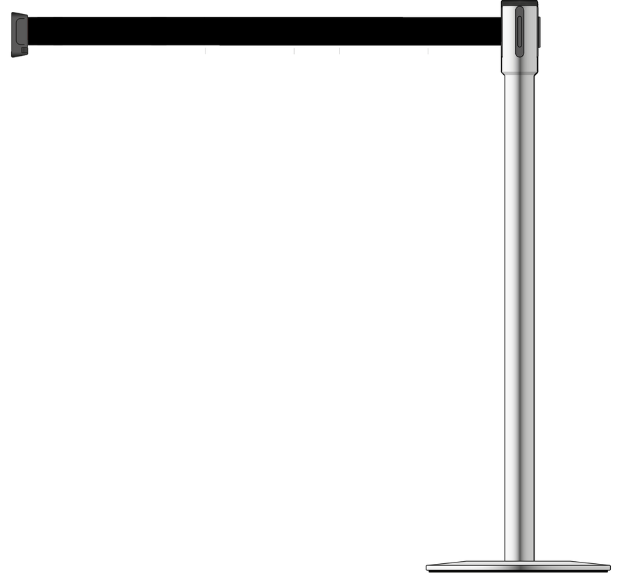 Slimline 50mm/2" Stainless Steel Post With 3.9m/13ft Webbing