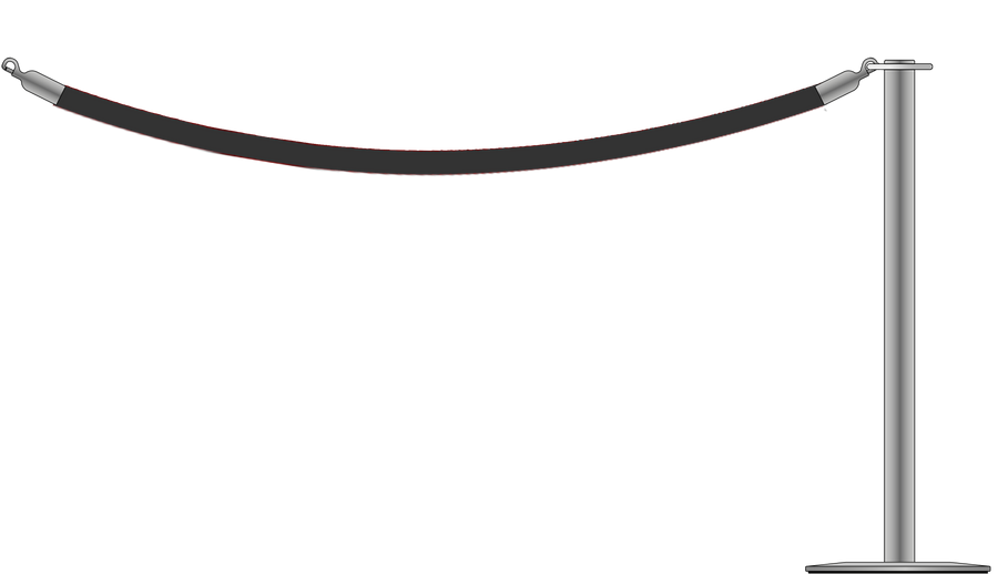 Flat Top Steel Barrier With 1.8m/6ft Rope