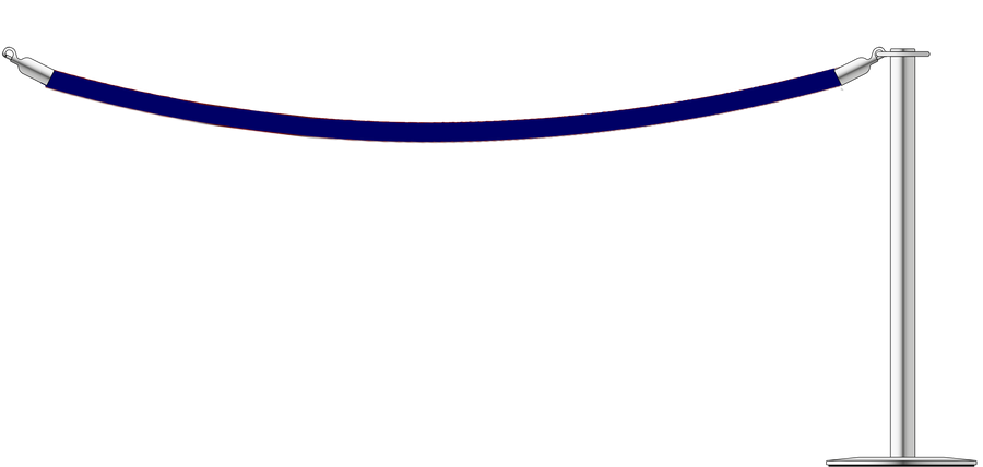 Flat Top Steel Barrier With 2.4m/8ft Rope
