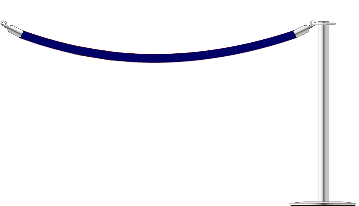 Flat Top Steel Barrier With 1.8m/6ft Rope