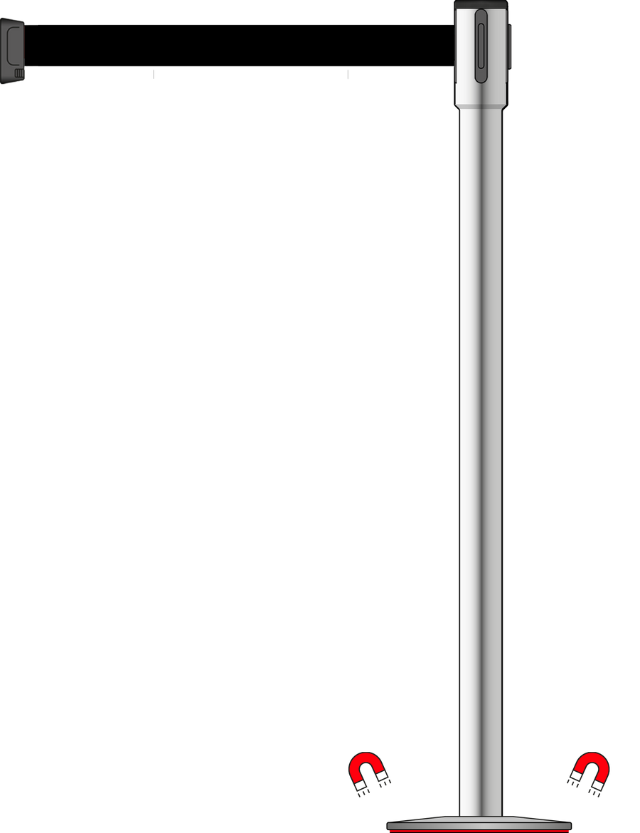 Slimline 50mm/2" Stainless Steel Post With 3.5m/11ft Webbing