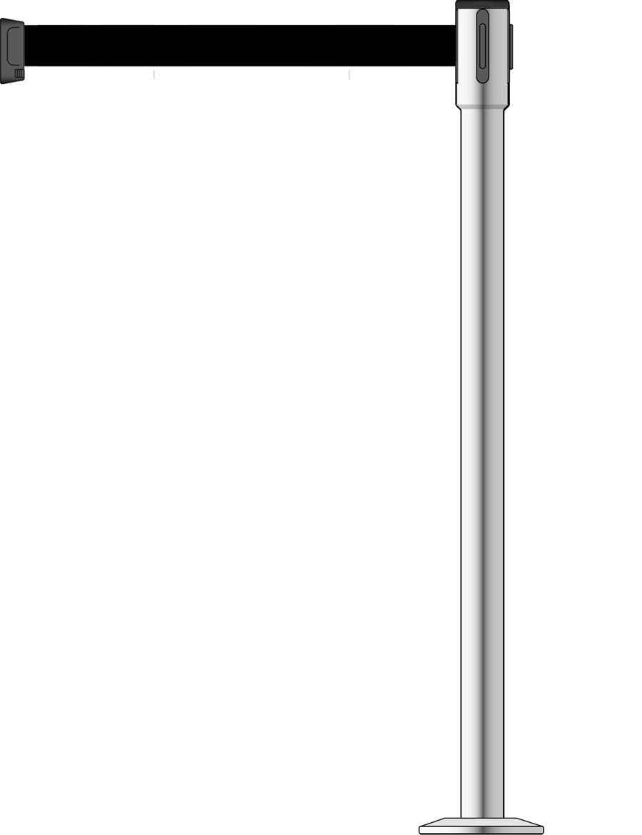 Slimline 50mm/2" Stainless Steel Post With 3.5m/11ft Webbing