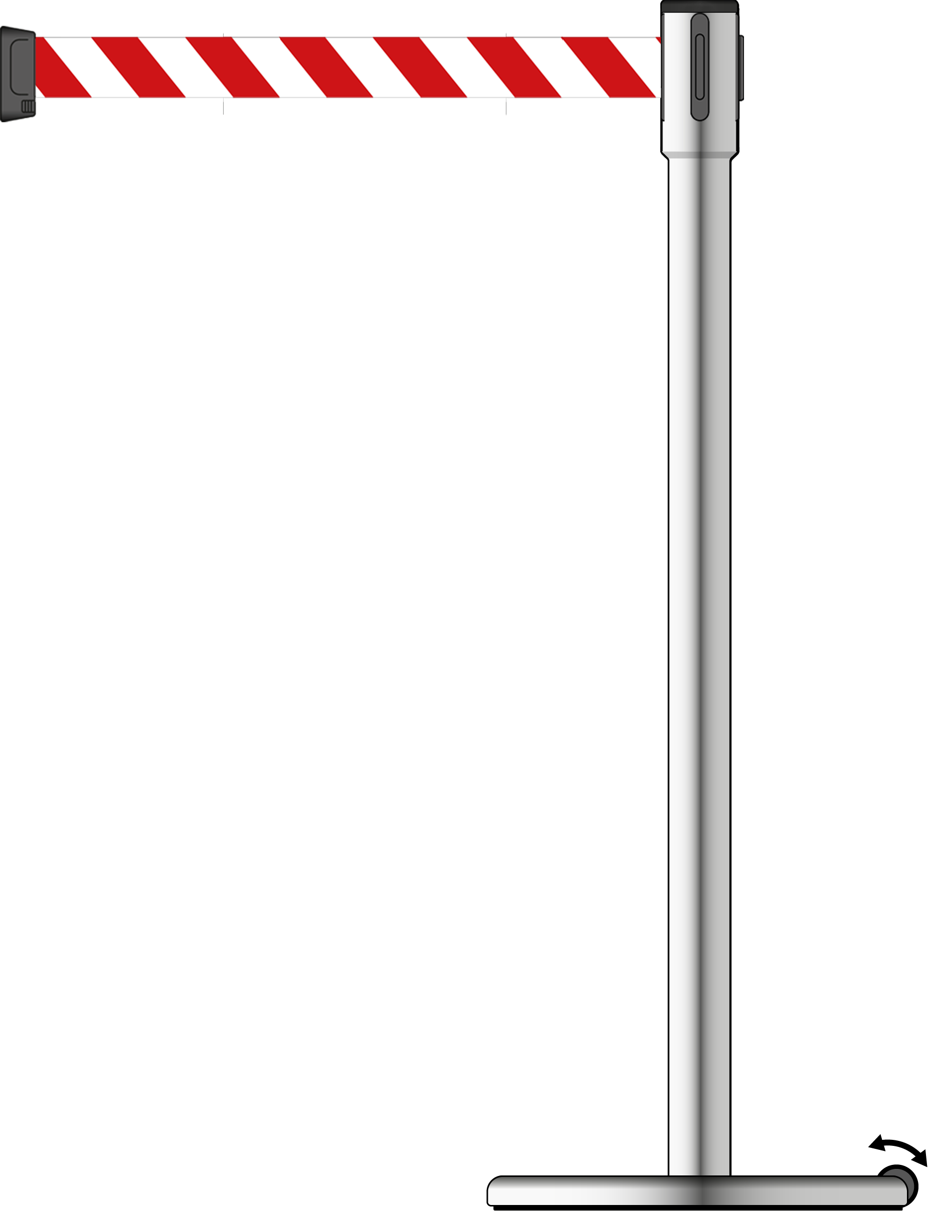 Slimline 50mm/2" Stainless Steel Post With 3.5m/11ft Webbing