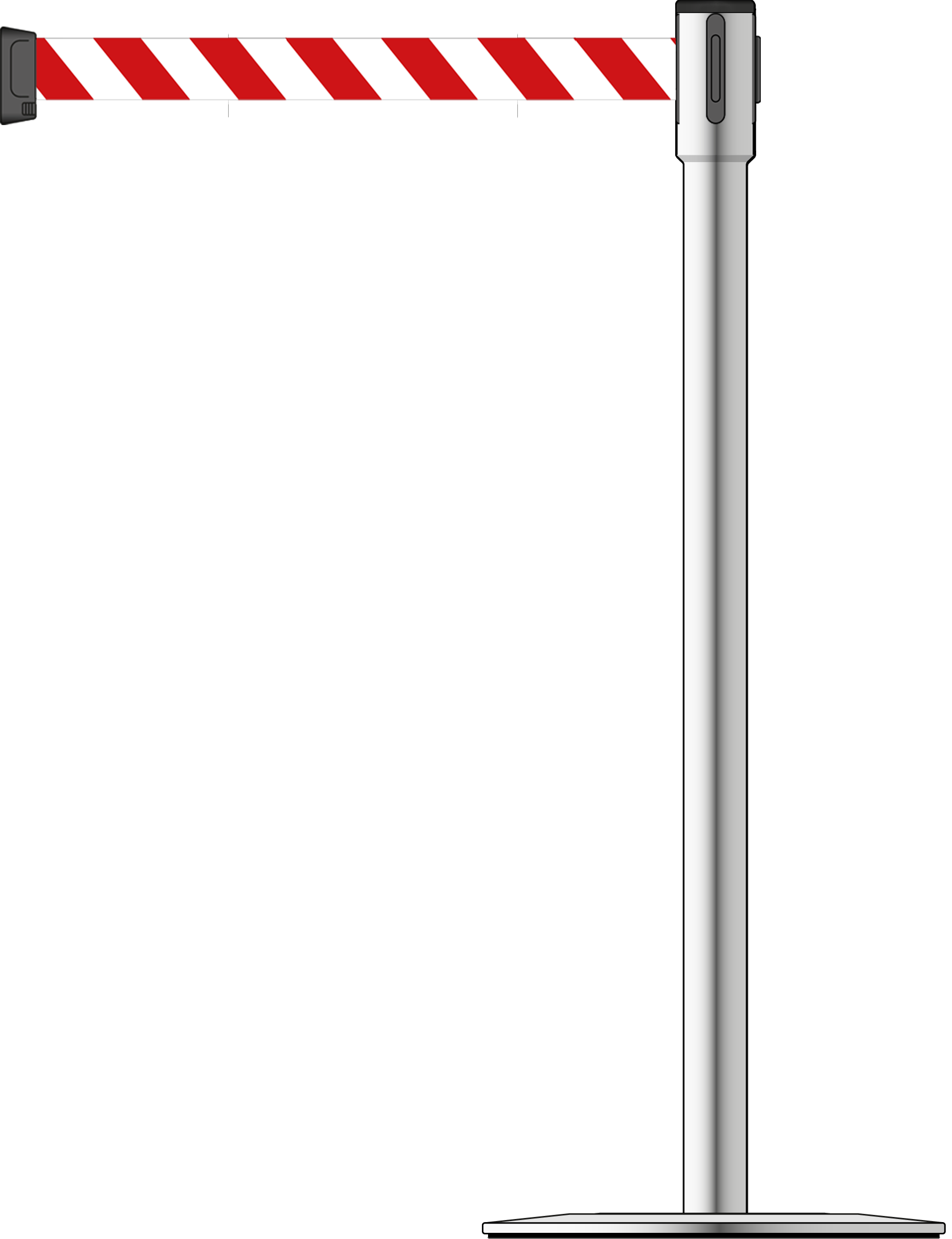 Slimline 50mm/2" Stainless Steel Post With 3.5m/11ft Webbing