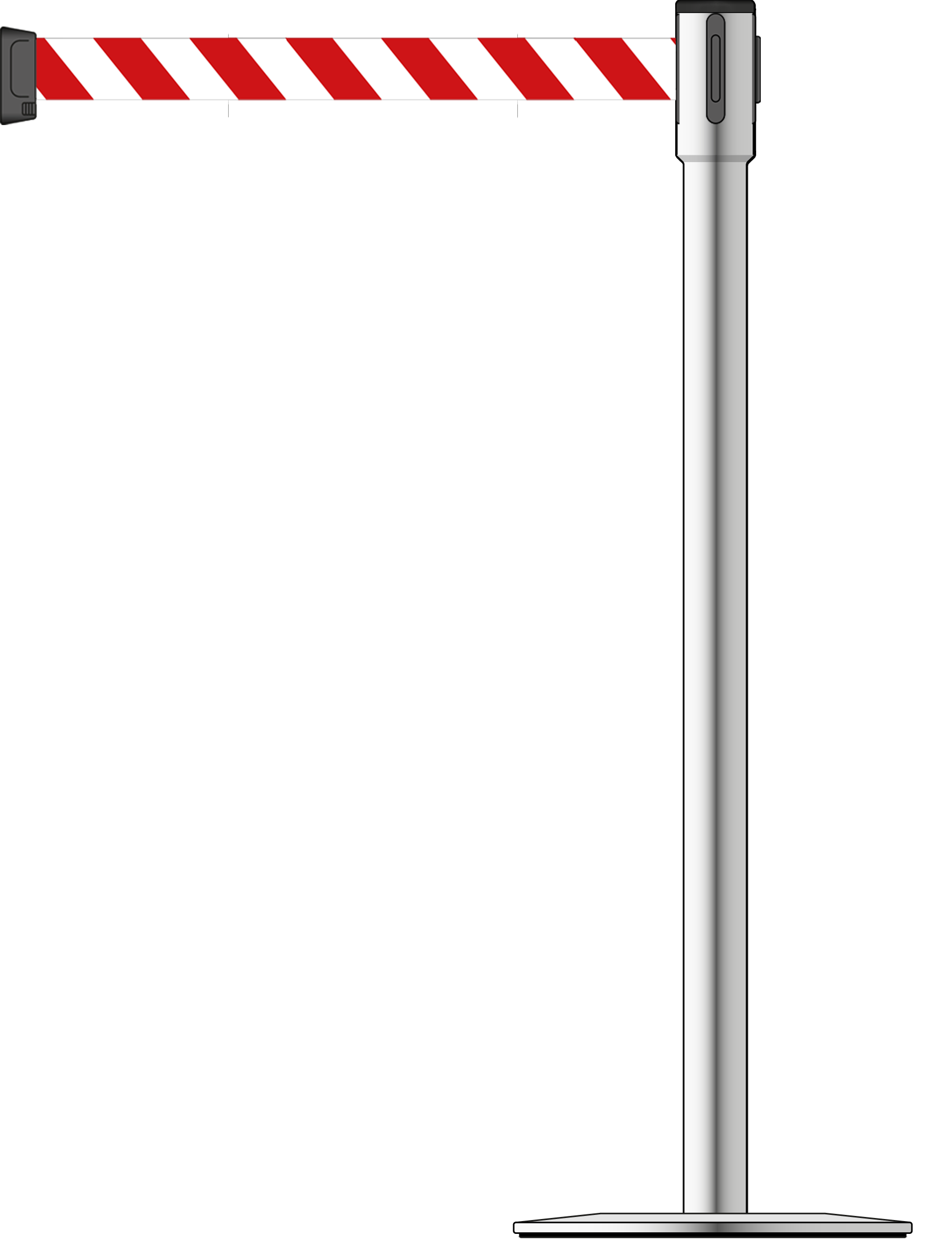 Slimline 50mm/2" Stainless Steel Post With 3.5m/11ft Webbing