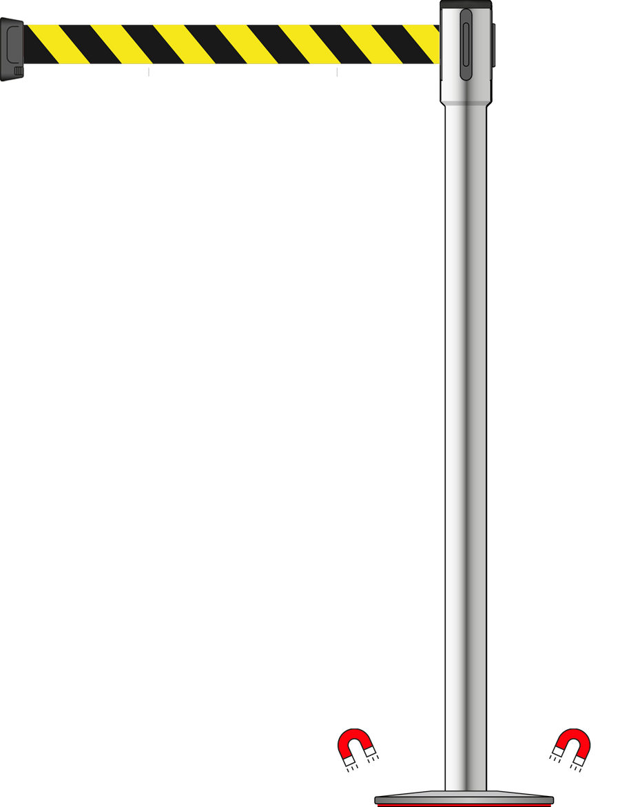 Slimline 50mm/2" Stainless Steel Post With 3.5m/11ft Webbing