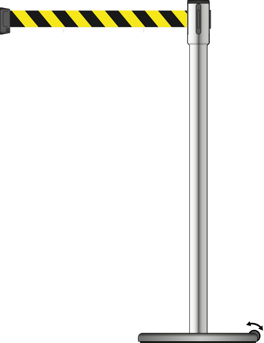Slimline 50mm/2" Stainless Steel Post With 3.5m/11ft Webbing