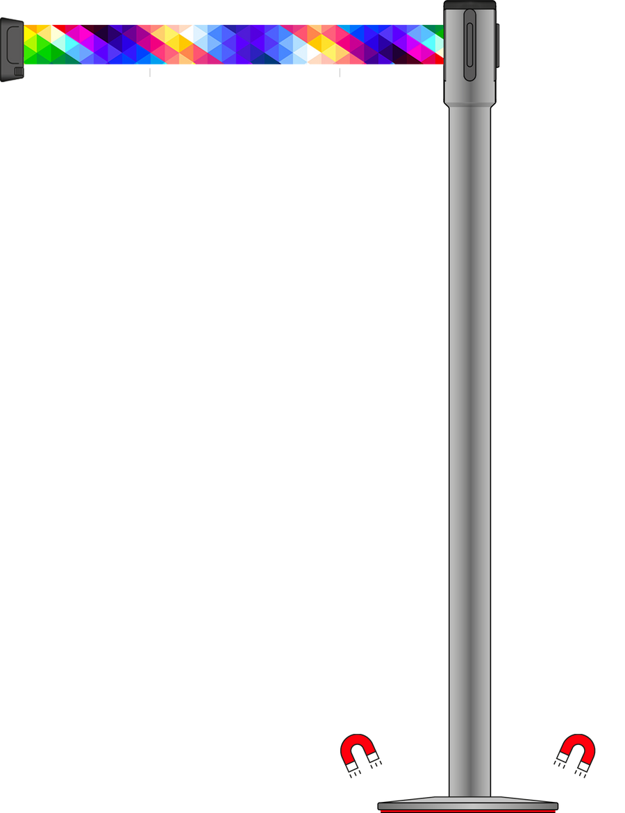 Slimline 50mm/2" Stainless Steel Post With 3.5m/11ft Webbing