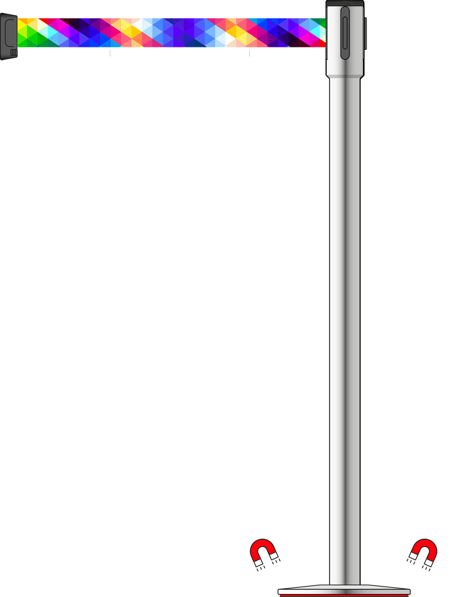 Slimline 50mm/2" Stainless Steel Post With 3.5m/11ft Webbing