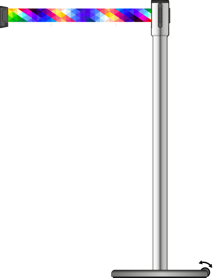 Slimline 50mm/2" Stainless Steel Post With 3.5m/11ft Webbing