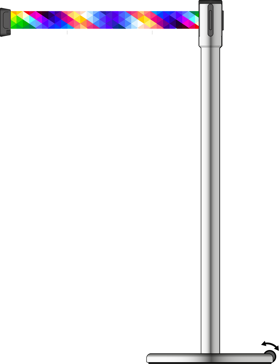 Slimline 50mm/2" Stainless Steel Post With 3.5m/11ft Webbing