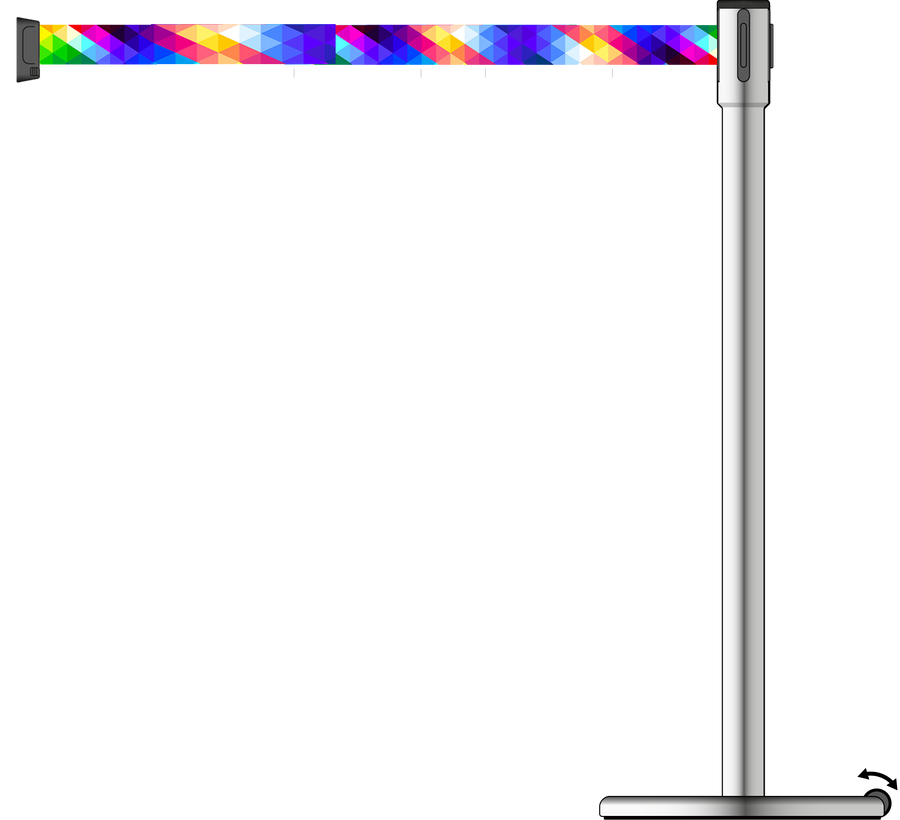 Slimline 50mm/2" Stainless Steel Post With 3.9m/13ft Webbing