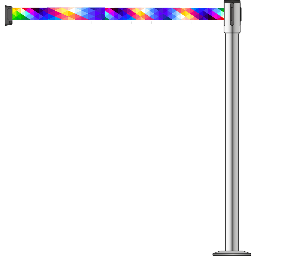 Slimline 50mm/2" Stainless Steel Post With 3.9m/13ft Webbing