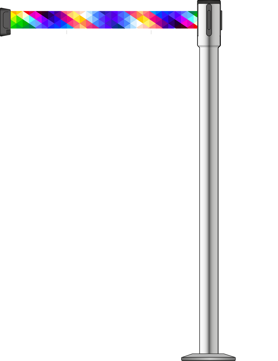 Slimline 50mm/2" Stainless Steel Post With 3.5m/11ft Webbing