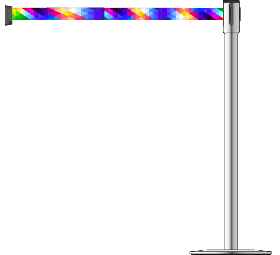 Slimline 50mm/2" Stainless Steel Post With 3.9m/13ft Webbing