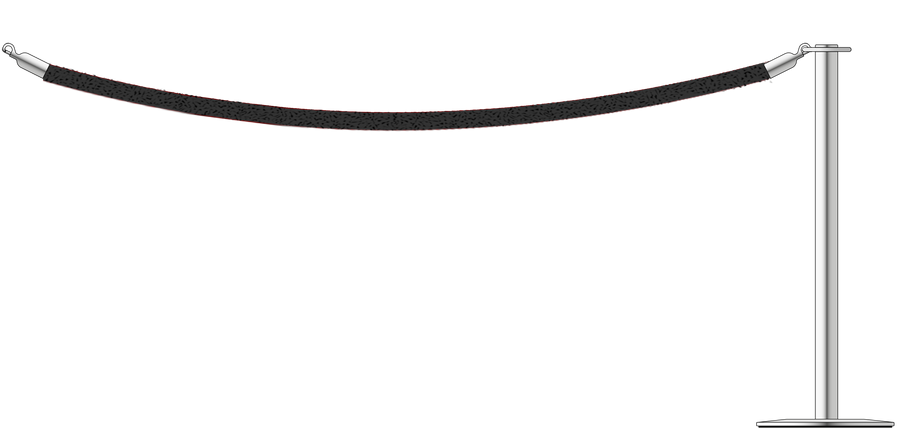 Flat Top Steel Barrier With 2.4m/8ft Rope