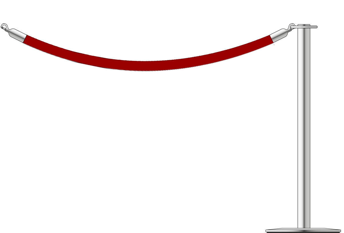 Flat Top Steel Barrier With 1.5m/5ft Rope