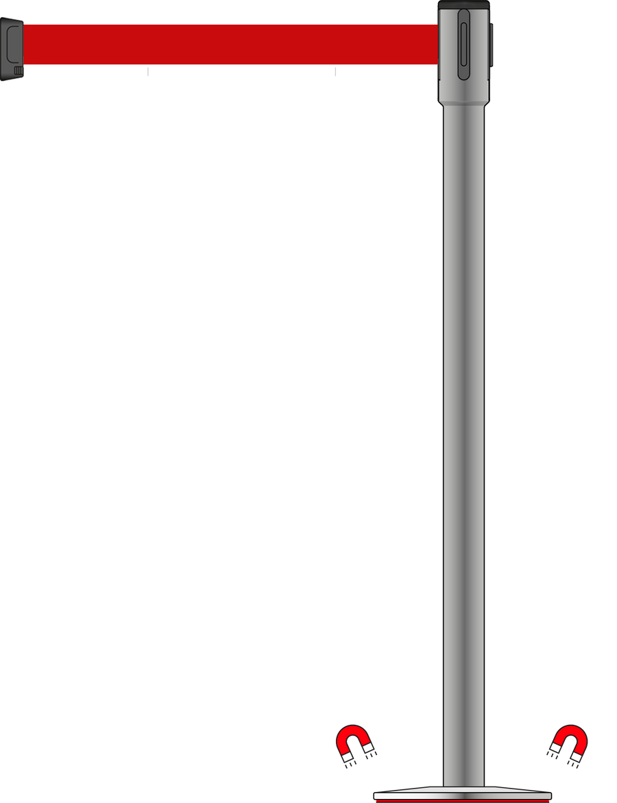 Slimline 50mm/2" Stainless Steel Post With 3.5m/11ft Webbing