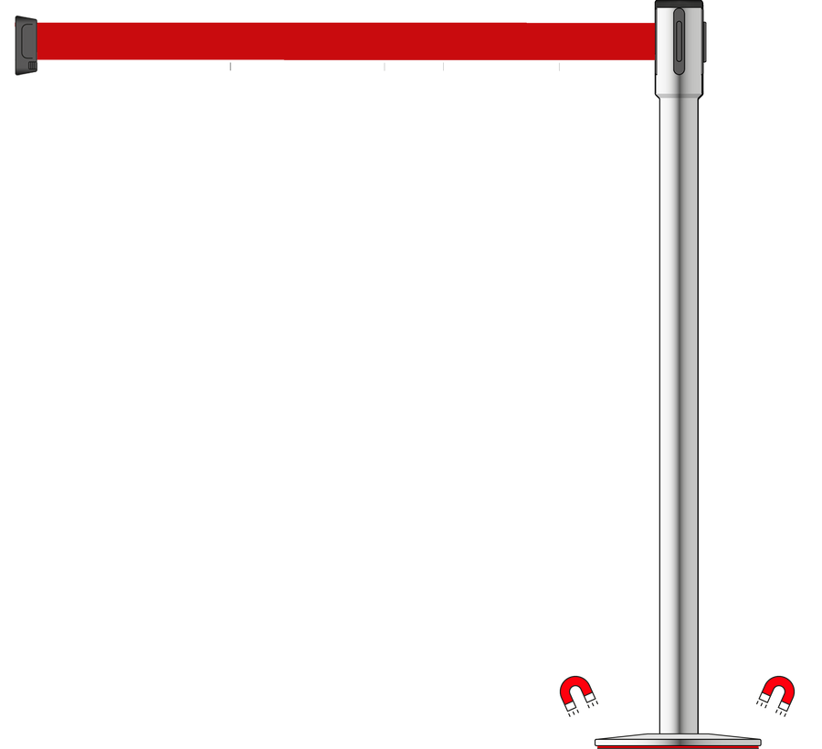 Slimline 50mm/2" Stainless Steel Post With 3.9m/13ft Webbing