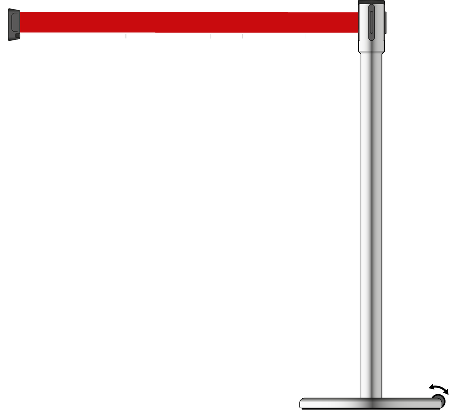 Slimline 50mm/2" Stainless Steel Post With 3.9m/13ft Webbing