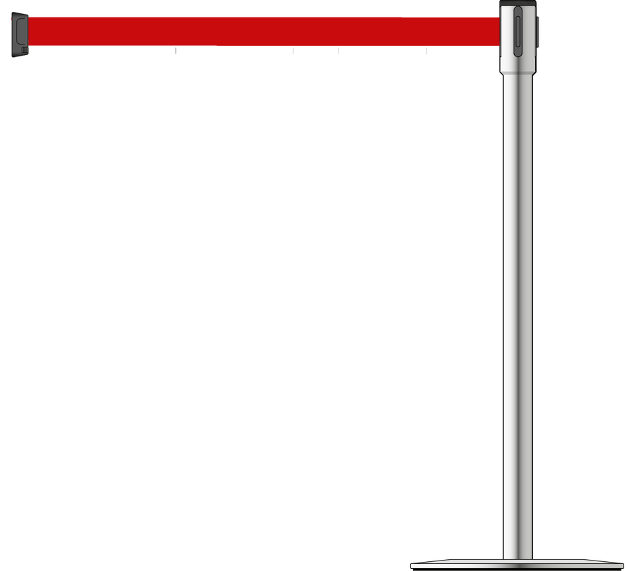 Slimline 50mm/2" Stainless Steel Post With 3.9m/13ft Webbing