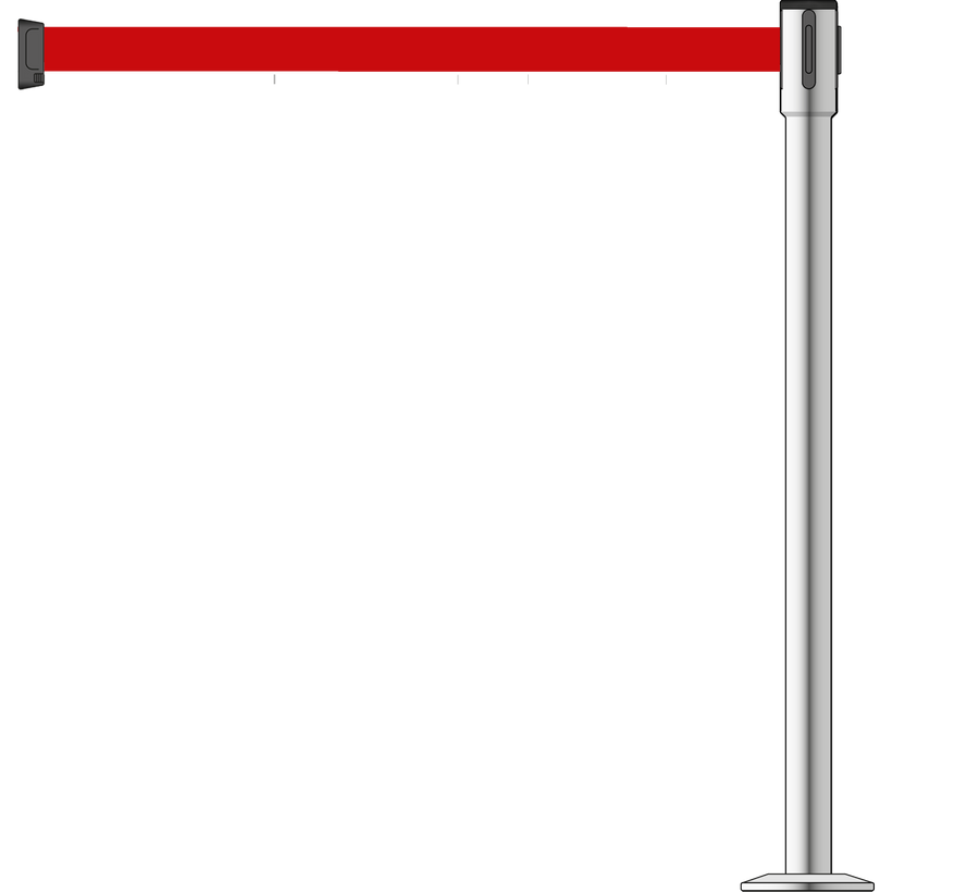 Slimline 50mm/2" Stainless Steel Post With 3.9m/13ft Webbing