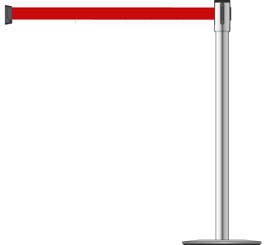Slimline 50mm/2" Stainless Steel Post With 3.9m/13ft Webbing