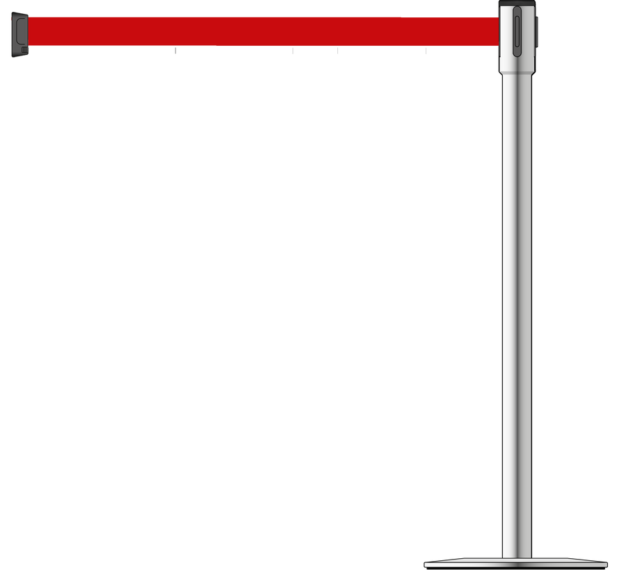 Slimline 50mm/2" Stainless Steel Post With 3.9m/13ft Webbing