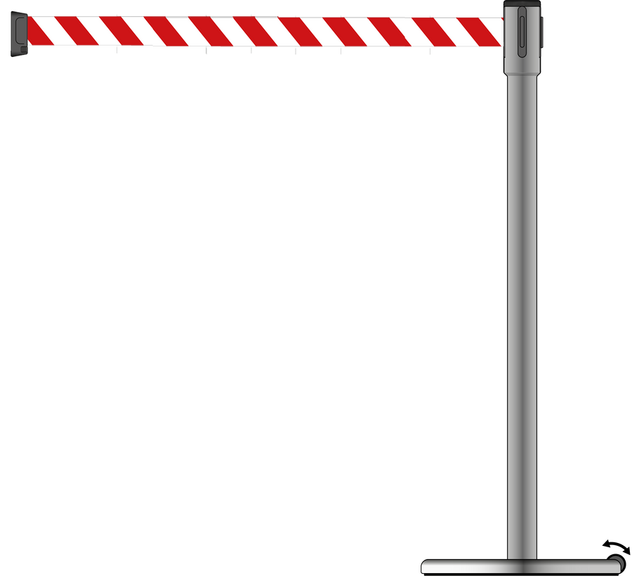 Slimline 50mm/2" Stainless Steel Post With 3.9m/13ft Webbing