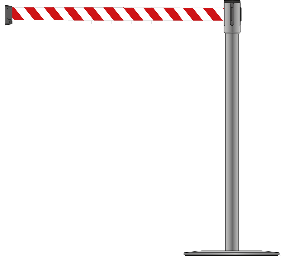 Slimline 50mm/2" Stainless Steel Post With 3.9m/13ft Webbing