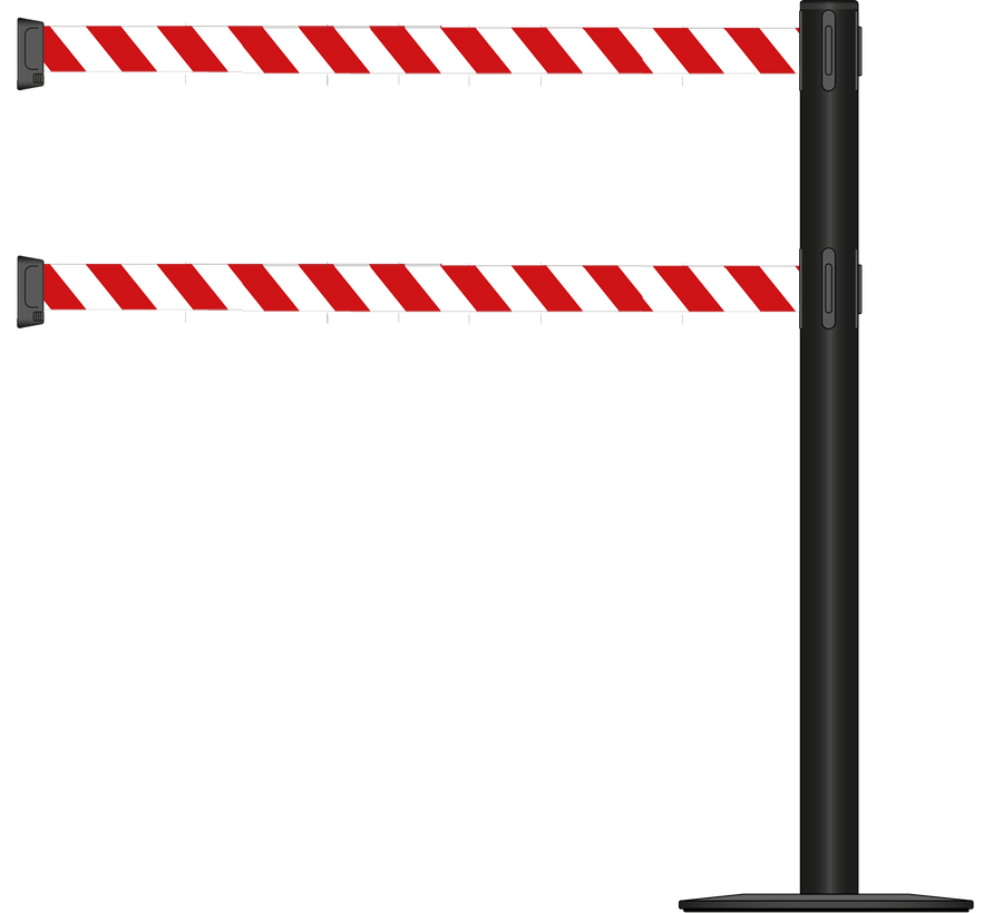 Standard 63mm/2.5" Powder Coated Post With Dual Line 3.9m/13ft Webbing
