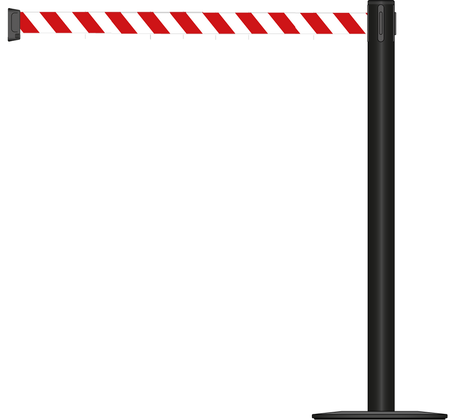 Standard 63mm/2.5" Powder Coated Post With 3.9m/13ft Webbing