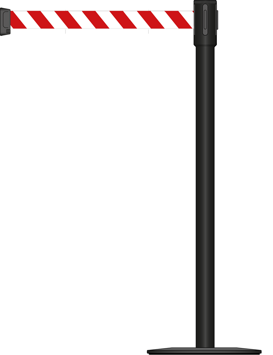 Slimline 50mm/2" Powder Coated Post With 3.5m/11ft Webbing