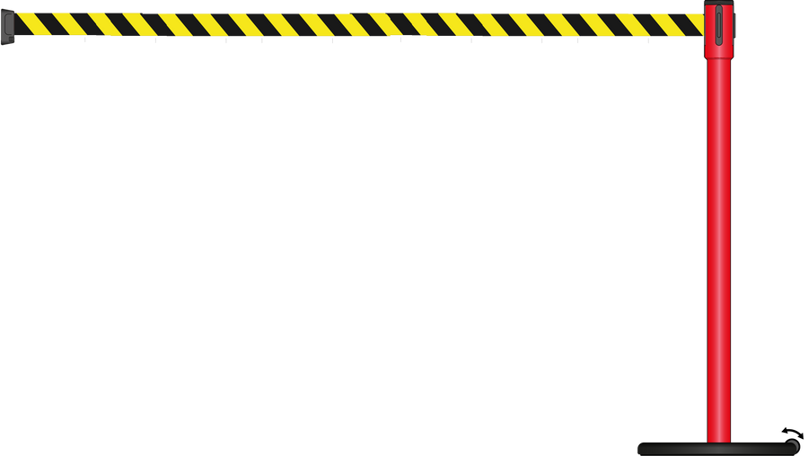 Slimline 50mm/2" Powder Coated Barrier With 3.9m/13ft Webbing
