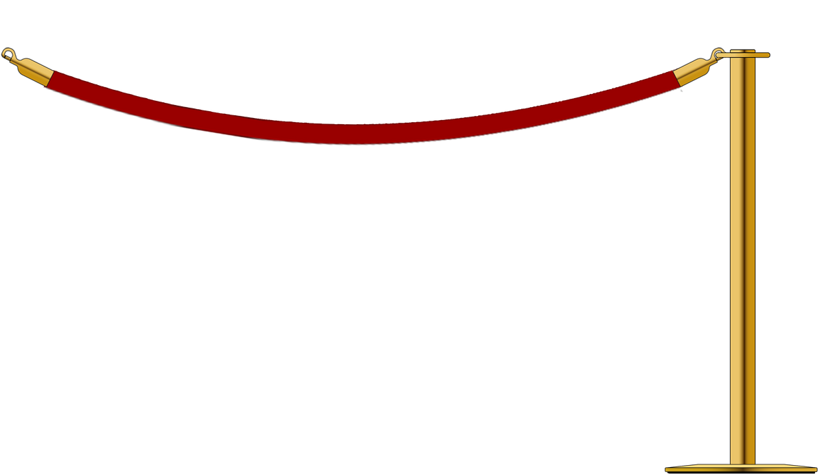Flat Top Brass Barrier With 1.8m/6ft Rope