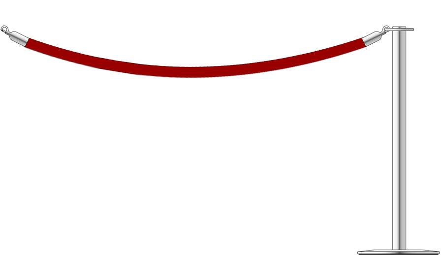 Flat Top Steel Barrier With 1.8m/6ft Rope