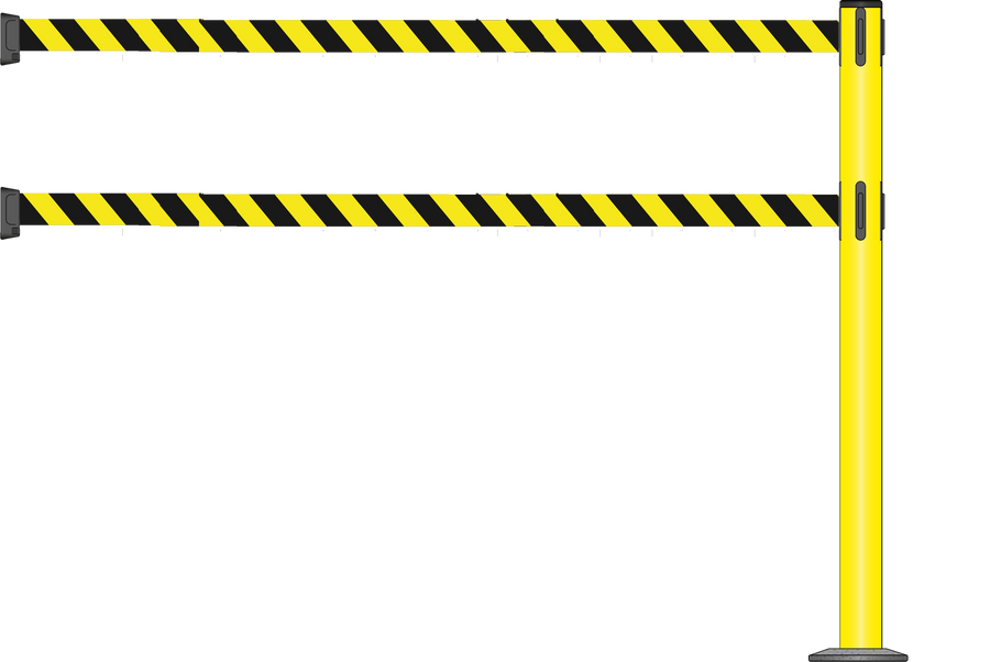 Standard 63mm/2.5" Powder Coated Barrier With Dual Line 3.5m/11ft Webbing