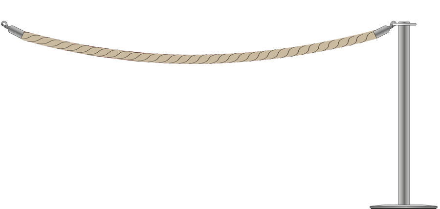 Flat Top Steel Barrier With 2.4m/8ft Rope