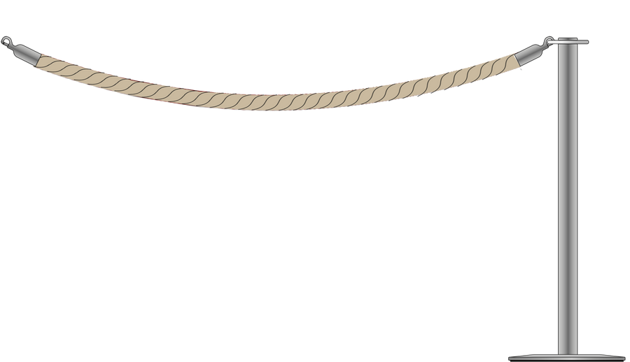 Flat Top Steel Barrier With 1.8m/6ft Rope