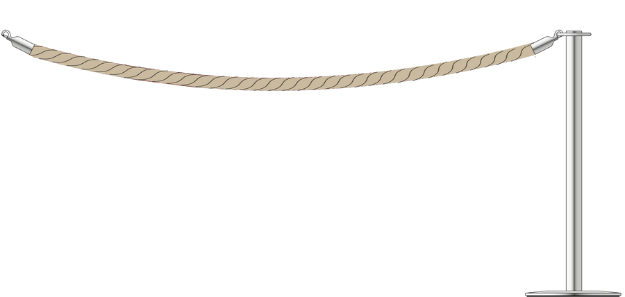 Flat Top Steel Barrier With 2.4m/8ft Rope