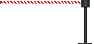 Max 75mm/3" Post - Powder Coated Barrier With 22.8m/75ft Webbing Extension