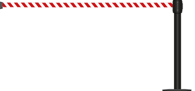 Utility 75mm/3" Post - Powder Coated Barrier With 10.6m/35ft Webbing Extension